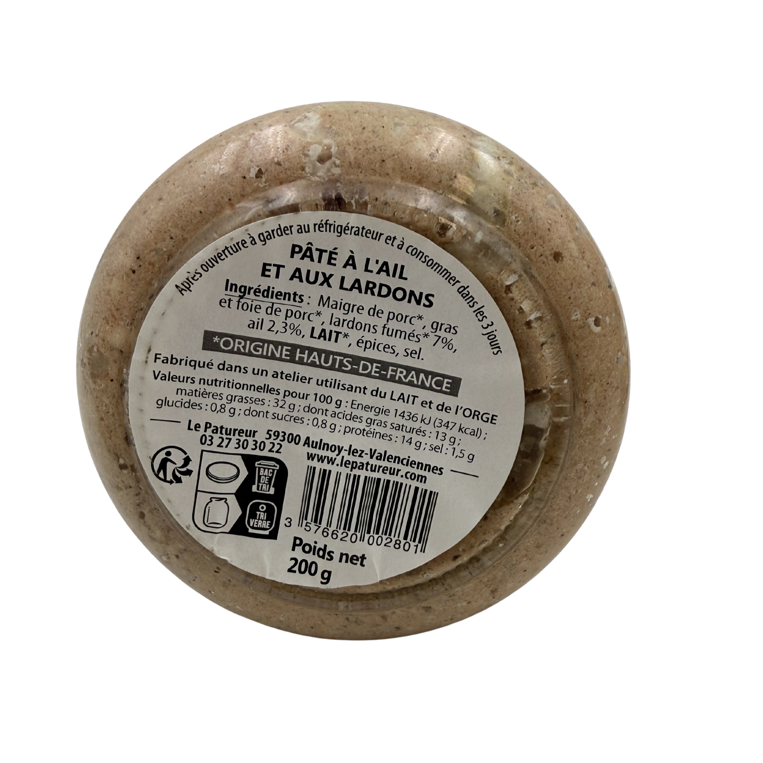 Pâté ail et lardons  - Le Patureur - Nord - Hauts de France