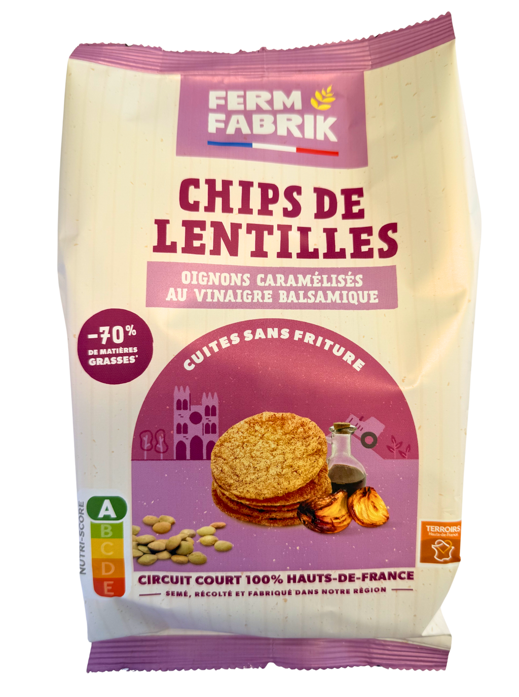 Chips de lentille Oignons caramélisés au vinaigre balsamique - Picardie
