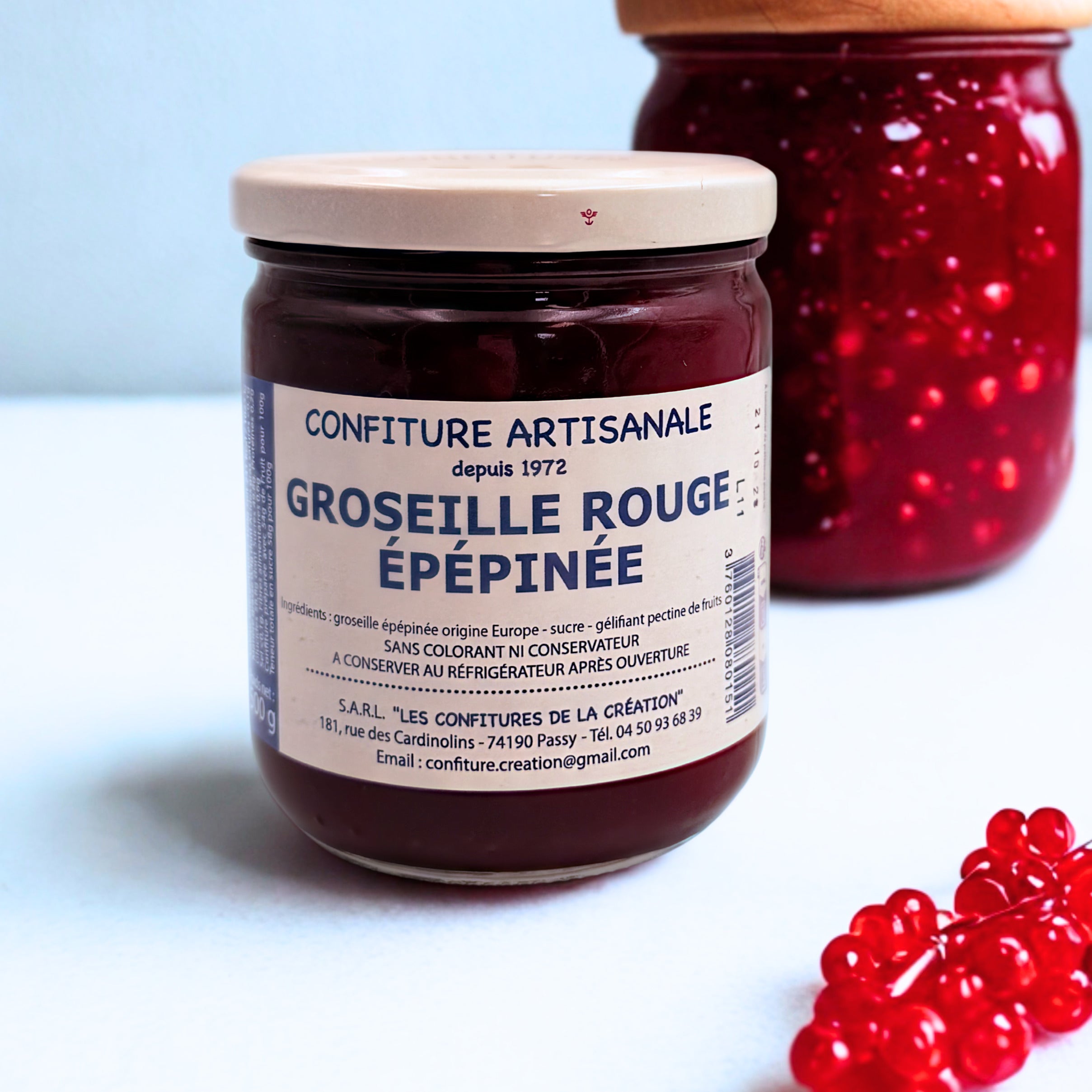 Confiture artisanale Groseille rouge épépinée - Haute-Savoie