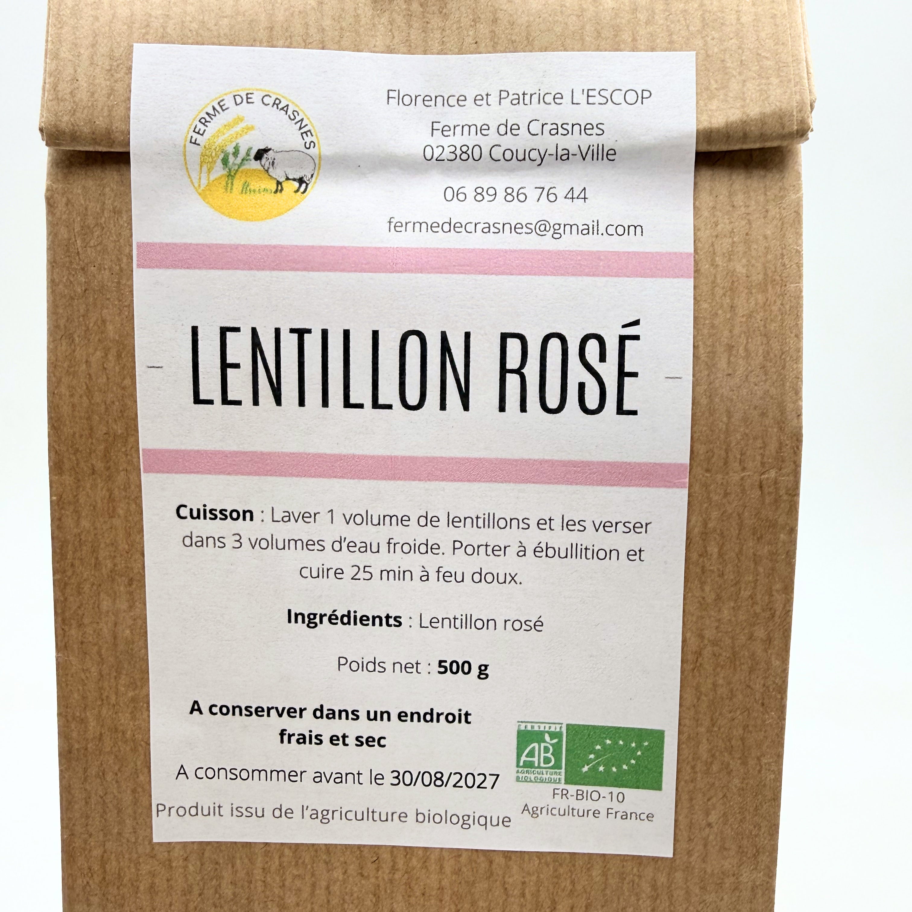 Lentillon rosé BIO - Aisne -Picardie