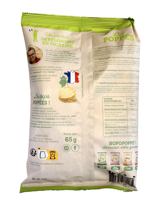 Chips de lentilles Crème oignon Les Poppés - Picardie