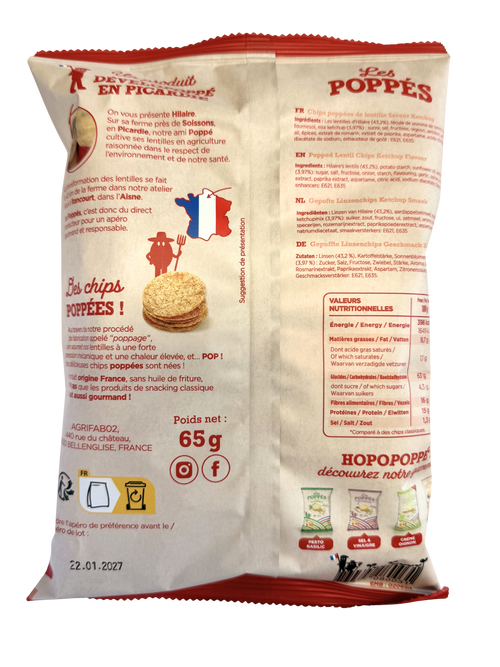 Chips de lentilles Ketchup Les Poppés - Picardie
