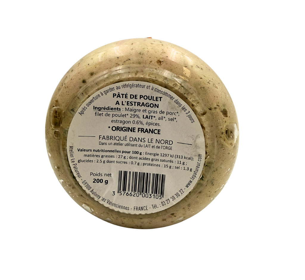 Pâté Poulet à l'estragon - Le Patureur - Nord - Hauts de France