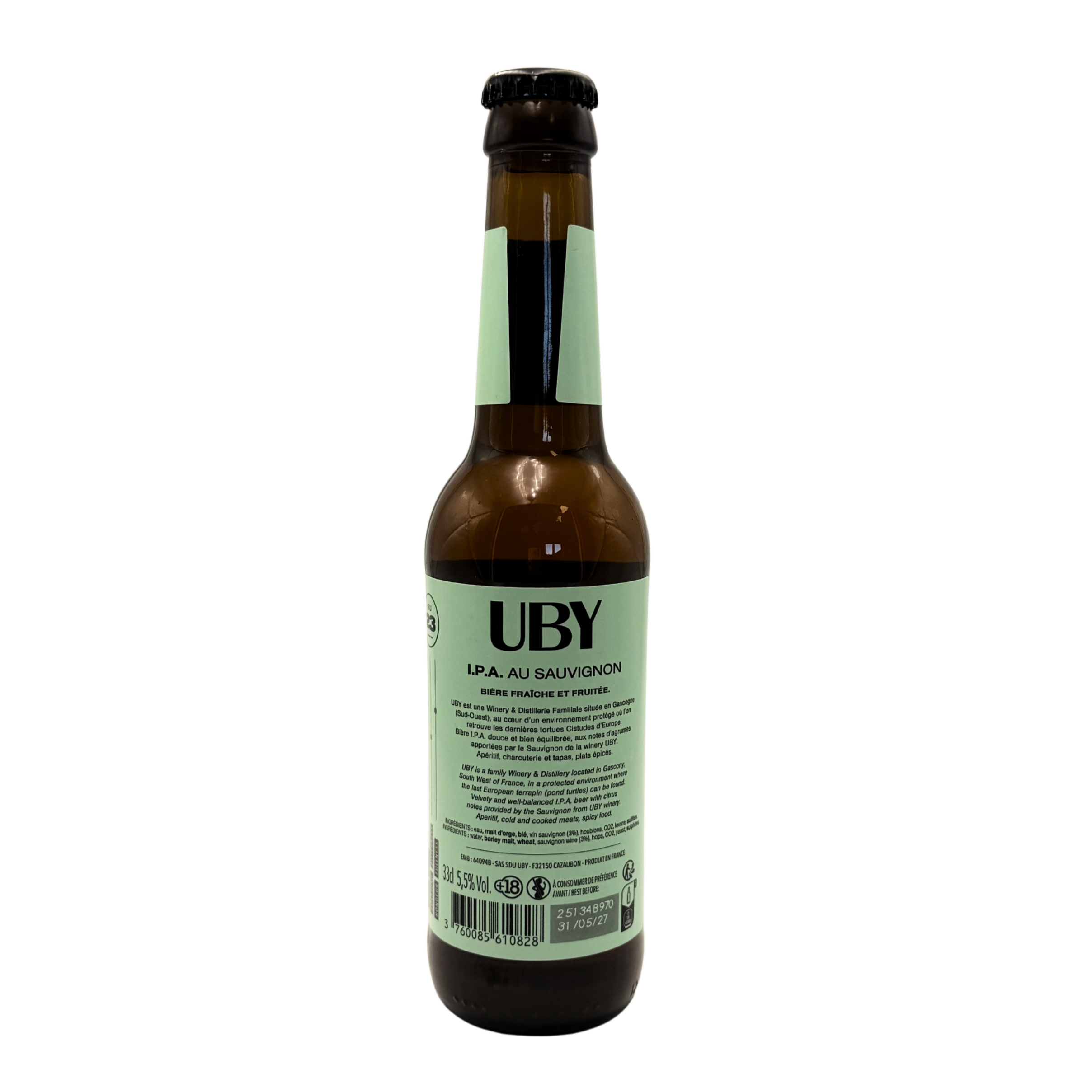Uby Bière IPA Sauvignon 33cl -Gers - Cazaubon
